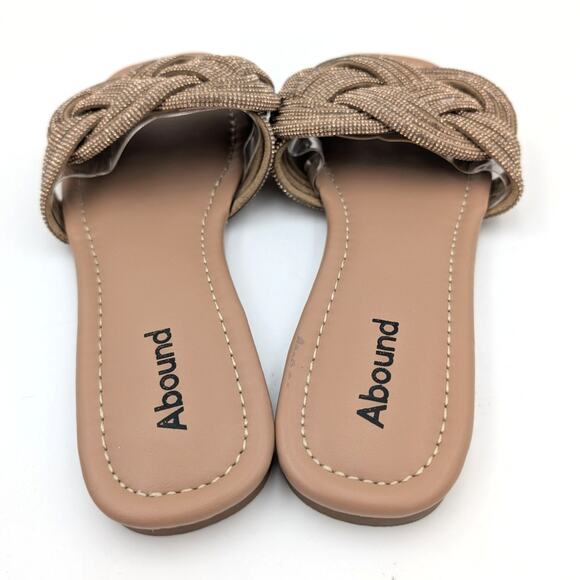 Abound Imani Flat Sandals Rhinestone Slip-On Women's Tan Mocha Size US7.5 - Picture 5 of 10